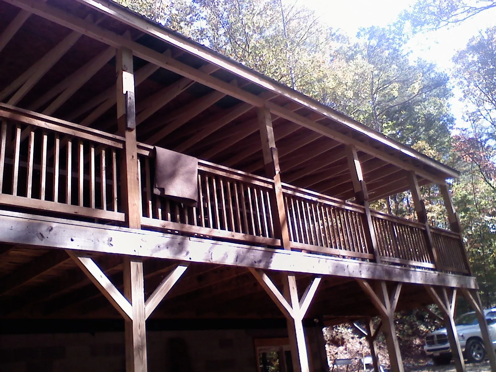 Timber framing under a new elevated porch and deck — Roof Leak Repair in Snoqualmie Pass by Roofing Brothers